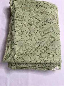 Vintage verzierte rechteckige Spitze Tischdecke 50 x 116" hell salbeigrün - Bild 1 von 13