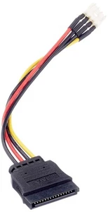 Delock Kabel Power SATA 15 Pin Stecker > Floppy 4 Pin Stecker 15 cm, Schwarz, Ro - Bild 1 von 4