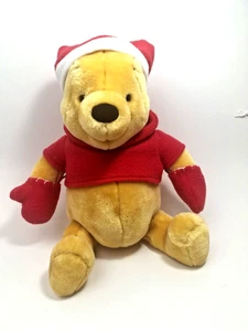 GUND Disney Winnie Puuh Weihnachten Plüschtier 12 Zoll Nikolausmütze Handschuhe rotes Shirt - Bild 1 von 12
