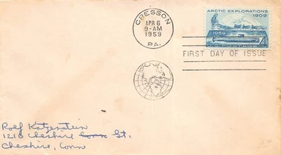 Scott #1106 1959 Arctic Explorations 4c Stamp First Day Cover FDC Unaddressed - Image 1 of 2