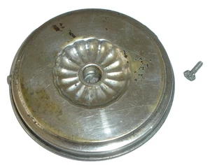 Antique Aladdin Ornate Nickel Hanging Oil Lamp Fount Foot Plate/Cap w/ Set Screw - Picture 1 of 4