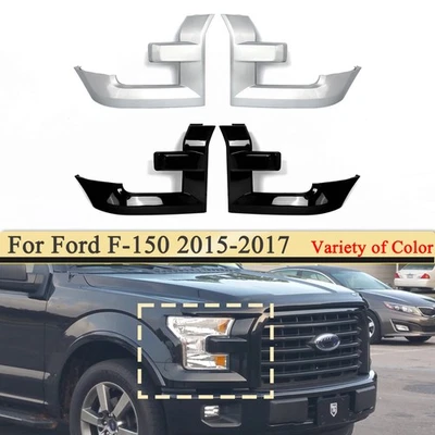 For 2015 2016 2017 Ford F150 F-150 Pair Grille Molding Trim Headlight Bezel Foto 1 de 4