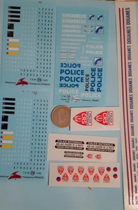 decals decalcomanie déco lot police gendarmerie plaque immatriculation crs 1/43 - Imagen 1 de 1