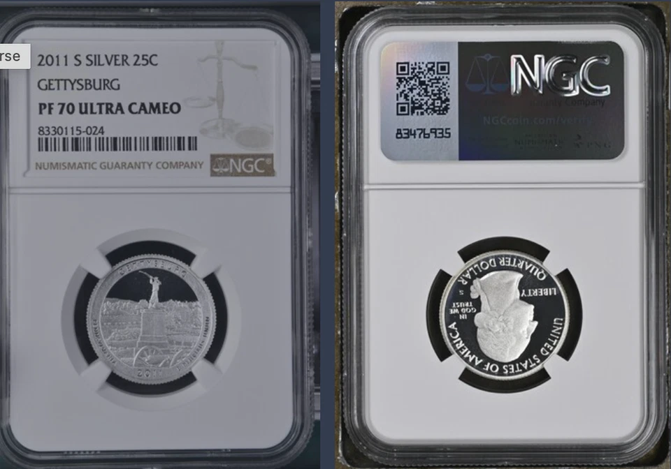 2011-S Gettysburg SILVER Quarter, NGC PF70 UCAM - Image 1 of 1