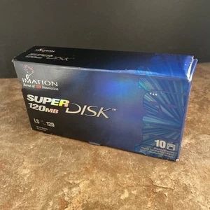 BOX OF 10 Vintage Imation SuperDisk 120MB LS-120 Super Disk Diskettes 3M-NEW/NOS - Photo 1/2