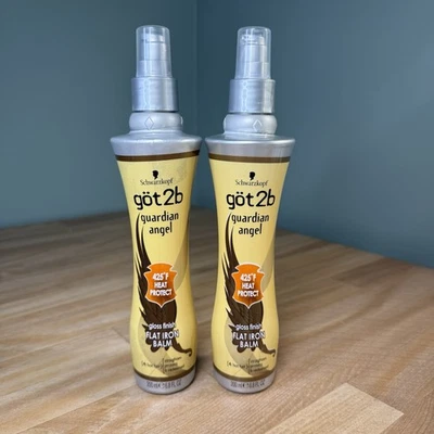 2 bálsamos de hierro plano con acabado brillante Schwarzkopf Got2b Guardian Angel descontinuados ¡NUEVO! Foto 1 de 4