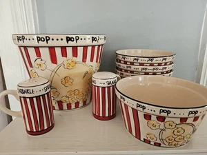 ~ Kitchen Prep 101 Tabletops Unlimited Popcorn Bowls Set - Picture 1 of 6