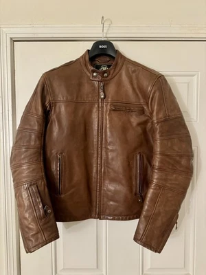 Roland Sands дизайн Ronin кожи мотоциклетная куртка средний коричневый табак - Изображение 1 из 4