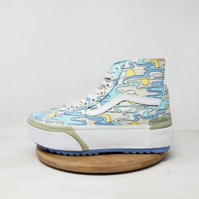 Vans Sk8-Hi Stackform Shoe Women 7.5 Blue Yellow Change Platform Tapered Sneaker - Image 1 of 4