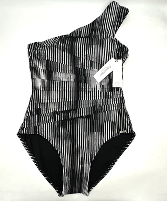 Traje de baño acolchado Calvin Klein para mujer con correa ancha de un hombro de una pieza talla 14 Foto 1 de 4