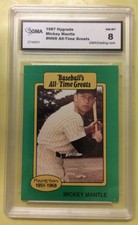 1987 Hygrade All-Time Greats Mickey Mantle Card #NNO Yankees HOF Graded GMA 8 NM