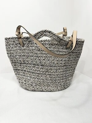 Vince Camuto Purse Shoulder Bag Zane Tote Braided Rope w Pouch 16" W X 12” H - Image 1 of 4