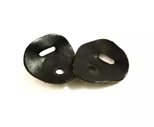 PAIR OF BLACK LEATHER CAMERA EDGE PROTECTORS - Picture 1 of 1
