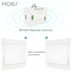 MOES RF Funkschalter Batterielose Lichtschalter Selbstversorgt Keine Verkabelung - Bild 1 von 17