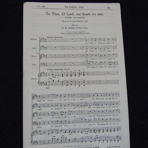 Chorpartitur TO THE O LORD OUR HEARTS WE RISE H W Jones, SATB - Bild 1 von 1