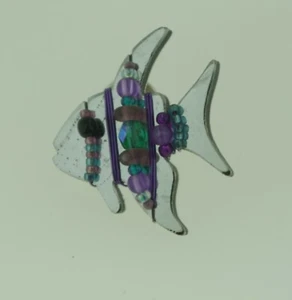 LIZTECH ARTISAN JEWELRY ANGELFISH TACK PIN - Picture 1 of 3