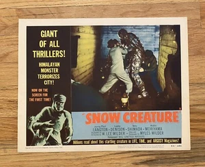Tarjeta de vestíbulo original Snow Creature 1954 Paul Langton terror ciencia ficción - Imagen 1 de 7