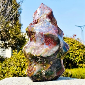 Torcia diaspro marino naturale 7,23 libbre cristallo di quarzo esemplare minerale guarigione reiki - Foto 1 di 15