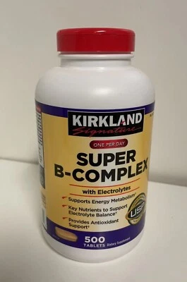 Kirkland Signature Super B-Complex con Electrolitos, 500 Comprimidos, 06/2027 Foto 1 de 2