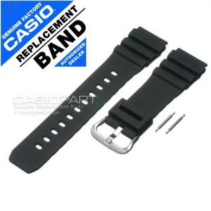 Genuine Casio Watch Band Diver MDV-106-1AV MDV-106-7AV Black Rubber Strap + Rods - Picture 1 of 2