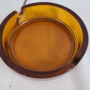 Vintage Amber Glass Ash Tray - Picture 1 of 5