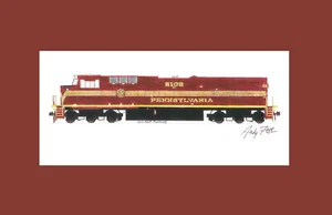Norfolk Southern Pennsylvania Heritage 11""x17"" estampado enmarañado firmado por Andy Fletcher - Imagen 1 de 1