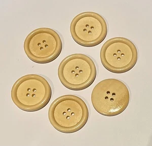 5 Light Brown Wooden Buttons Coat 30mm Wood B58-7 Aussie Seller - Picture 1 of 3