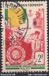 NOUVELLE CALEDONIE 100 ANS DE LA MEDAILLE MILITAIRE N° 279 AVEC OBLITERATION - Picture 1 of 2