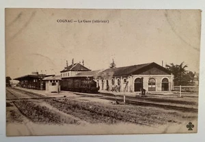 1918 Litho Postcard Cognac Rail Station France Military Mail Serbian message - Picture 1 of 4