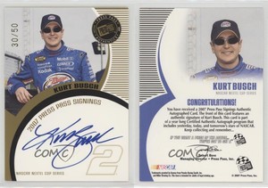 2007 Press Pass Press Pass Signings Gold /50 Kurt Busch Auto