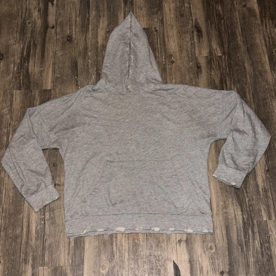 EPTM Men’s Gray Distressed Hoodie Lightweight - Small - Image 1 of 4