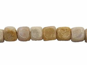 Bleached Coral Cube Beads 4mm 6” Strand - Picture 1 of 3