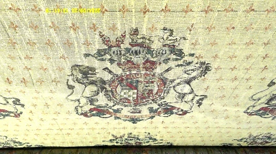 Vintage Tapestry Armorial Pillow Fronts "Coat of Arms" Stallion/Lion 18x18 Latin - Image 1 of 4