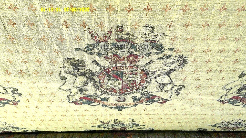 Vintage Tapestry Armorial Pillow Fronts "Coat of Arms" Stallion/Lion 18x18 Latin - Image 1 of 4