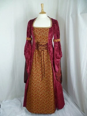 Red Medieval Dress, Renaissance Gown Custom Made to size and Plus sizes - Image 1 of 4