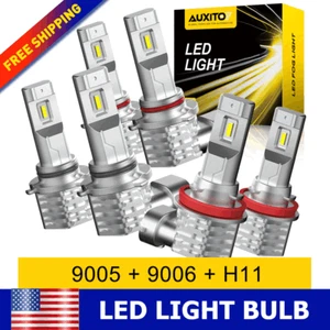 AUXITO 9005 9006 H11 LED Headlight Bulbs Combo Super Bright 72000LM White Light - Picture 1 of 32