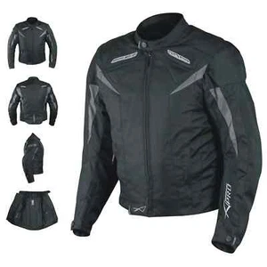 Giacca Moto Protezioni/Manica Staccabile Termico Removibile Nero Nero/Fluo - Foto 1 di 8
