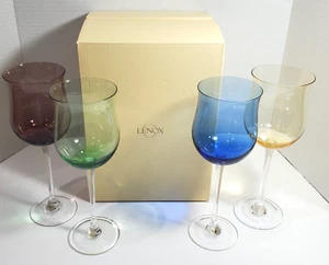 Lenox Gems Tulip Wine Glasses With Original Box 8 7/8" Tall Set Of 4 - Picture 1 of 8