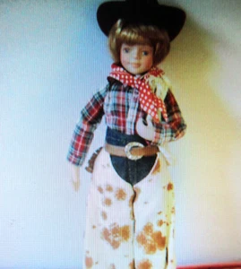 Avon Childhood Dreams Porcelain Doll "Howdy Partner Cowgirl New - Picture 1 of 1