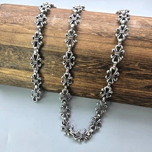 24/8"  316 Steel Antiqued & Textured Chain Sword Bracelet/Necklace - Picture 1 of 10