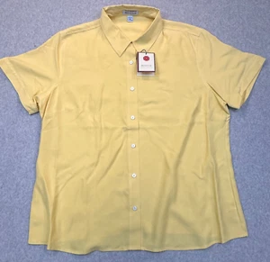 Red House Mens XL 100% Silk Polo Soft Wine Country Button Up Short Sleeve NWT - Picture 1 of 9
