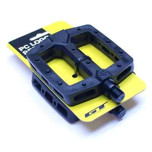 New GT Logo Black BMX Platform Pedals PC Plastic 9/16 for 3-Piece Crank PAIR - Picture 1 of 1