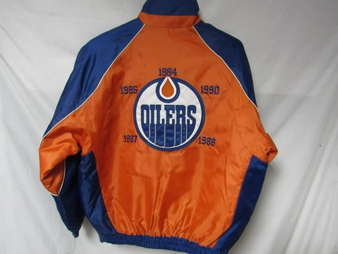 Edmonton Oilers Mens Medium Full Zip 5 Time Stanley Cup Champions Jacket B1 663 Cover