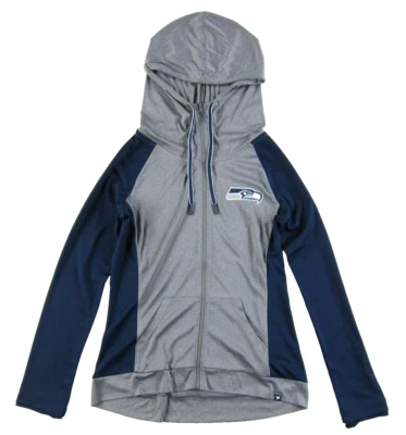 Fanatics Blue Grey Green Seattle Seahawks Football Hooded Sweatshirt Woman XS - Image 1 of 4