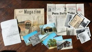 1960s Era Indiana Covered Bridges EIGHTEEN piece photo / postcard / paper set--- - Picture 1 of 1