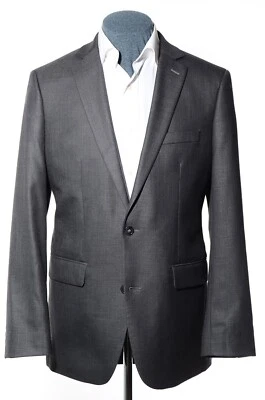 40L Long Apt 9 Dark-Gray Soft Rayon-Blend Two-Button Blazer Jacket Sport Coat - Image 1 of 4