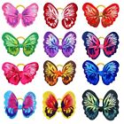 200Pcs Butterfly Dog Cat Hair Bows Rubber Band Pearl Yorkshire Grooming Bowknots