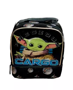 Star Wars Baby Yoda Soft Lunch Bag Double Compartment Zips Precious Cargo NWT - Picture 1 of 4
