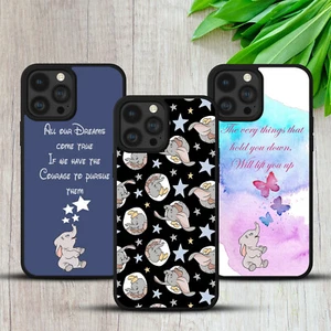 DUMBO ELEPHANT CASE FOR IPHONE WATERCOLOUR DREAMS QUOTE GIFT HARD PHONE COVER - Picture 1 of 9