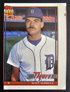 1991 Topps #328 Walt Terrell Detroit Tigers - Oddball Miscut Baseball Card NM/MT - Picture 1 of 2